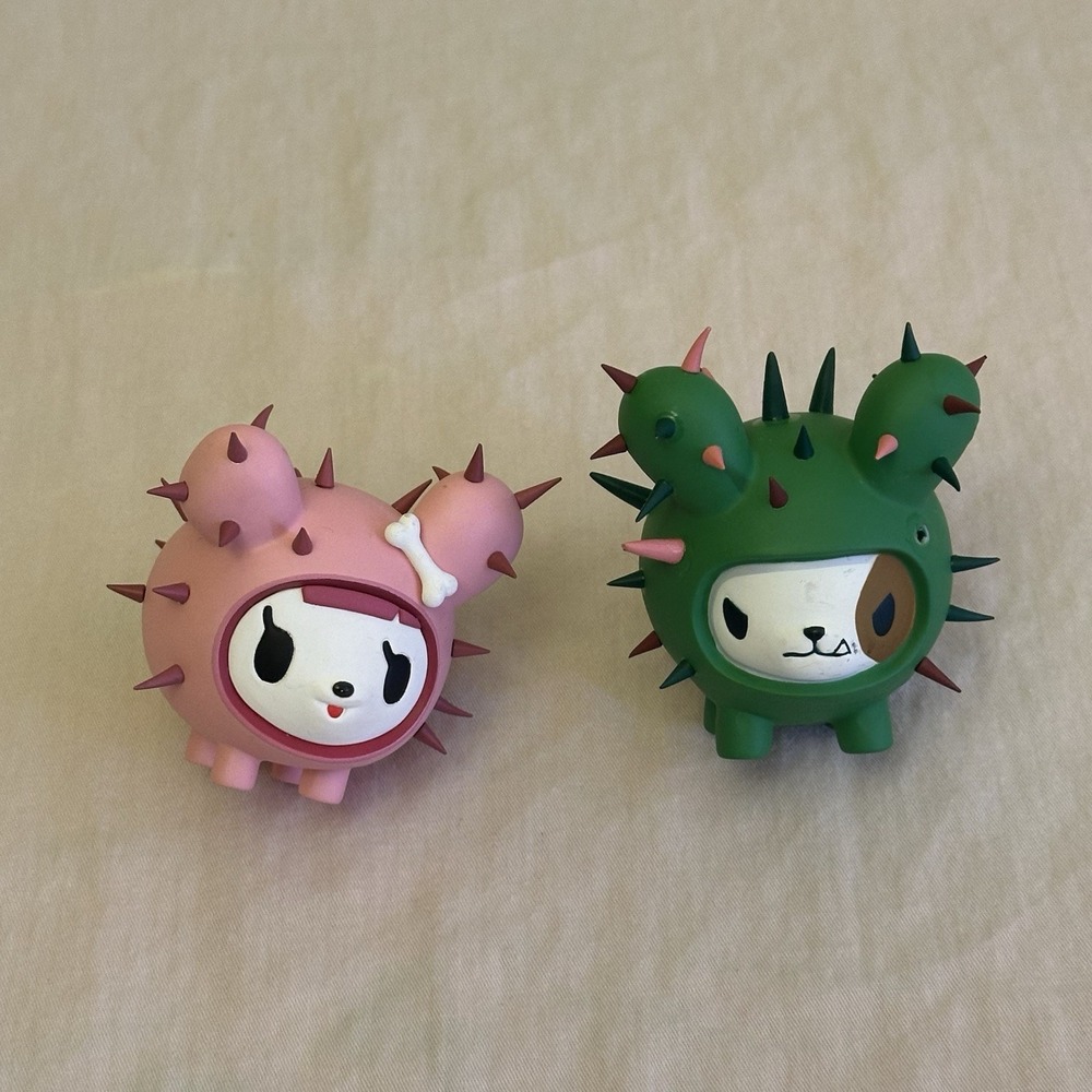Tokidoki Cactus Friends vinyl figures Toy Polpettina & Bastardino 2" Lot of 2